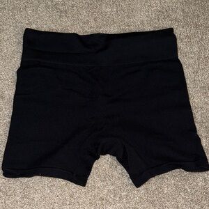Ribbed Black Bike Shorts